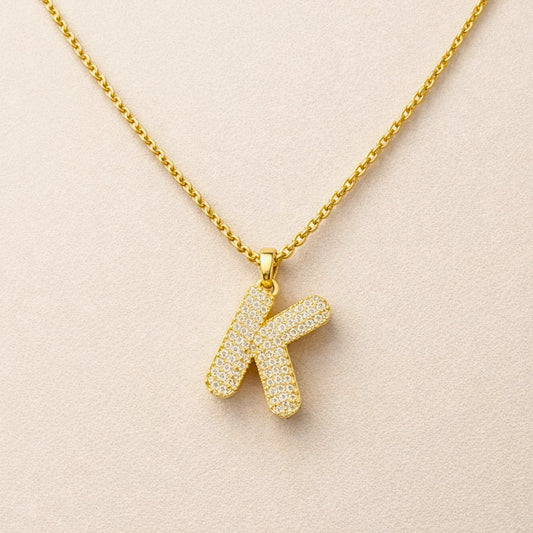 Minimal 18K Gold Plated K Letter Necklace