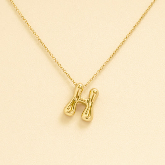 18k Gold Plated letter H gold pendant necklace