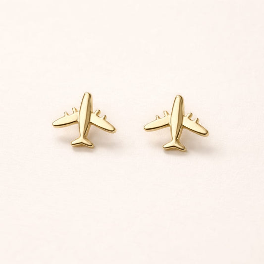 3D Airplane Stud Earrings