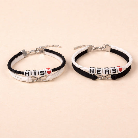His and Hers Infinity Couple Bracelet Set