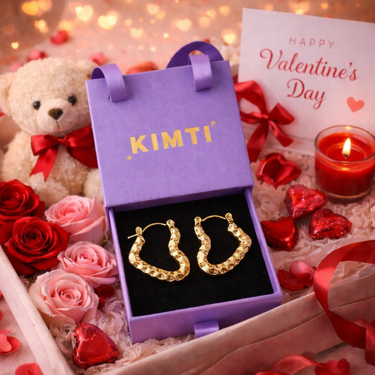 18K Gold Plated Heart Hoop Anti Tarnish Earring