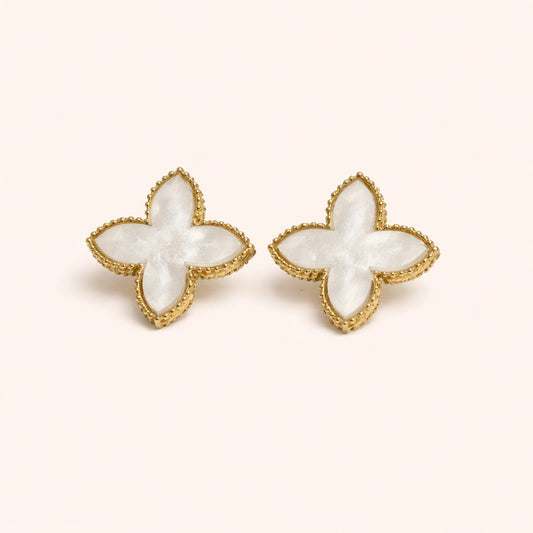 Royal Noir Clover Earrings