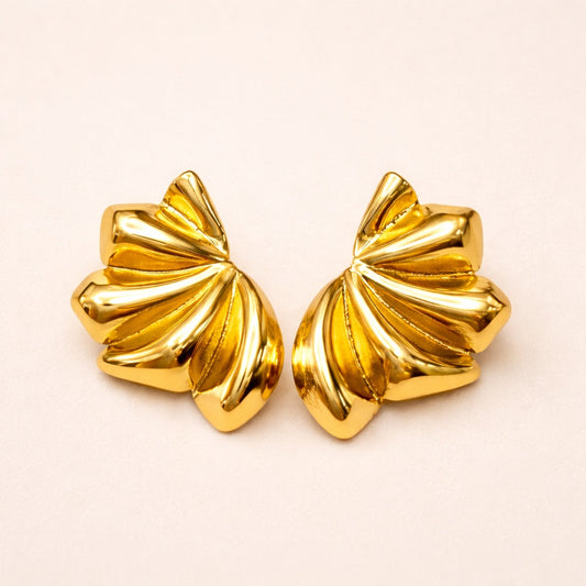 18K gold plated Aurelia Bloom Gold Stud Earrings