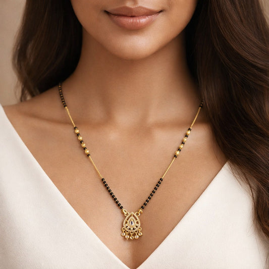 Anaya Kundan Teardrop Mangalsutra