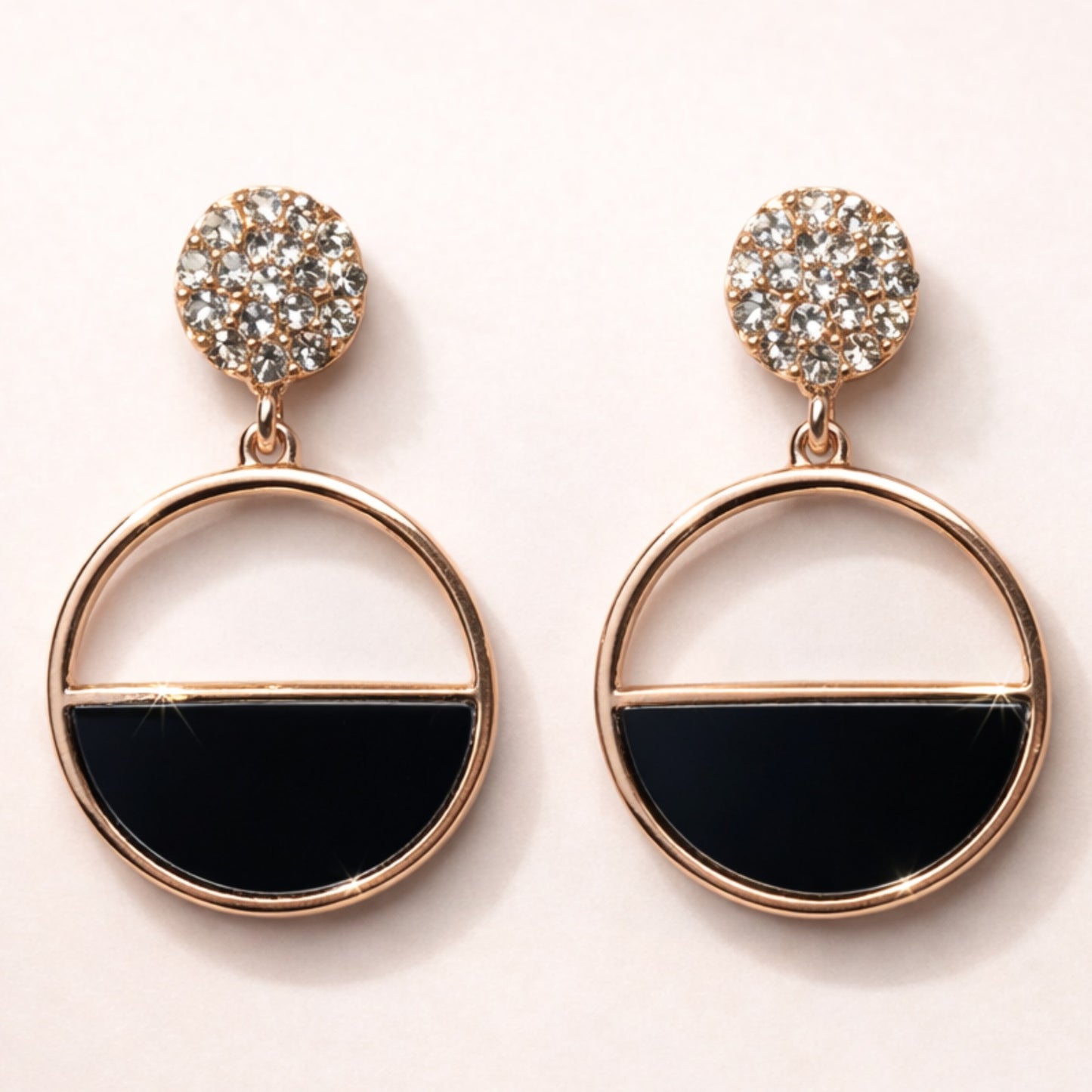 Black Marble Finishing Earring