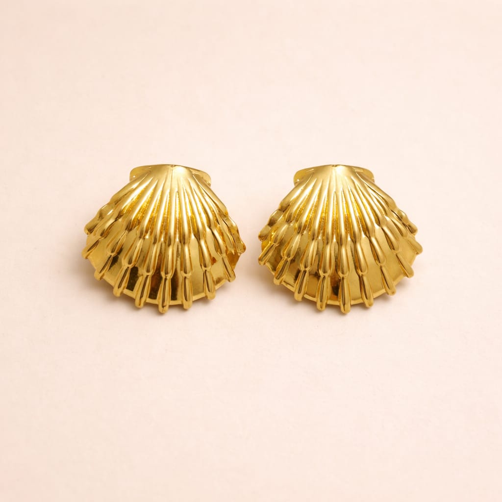 18k Gold Plated shell Shape Anti Tranish Earring