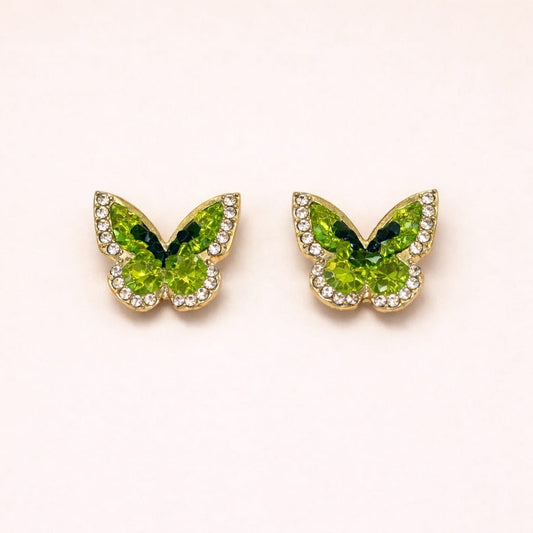 Elegant Green Butterfly Earrings