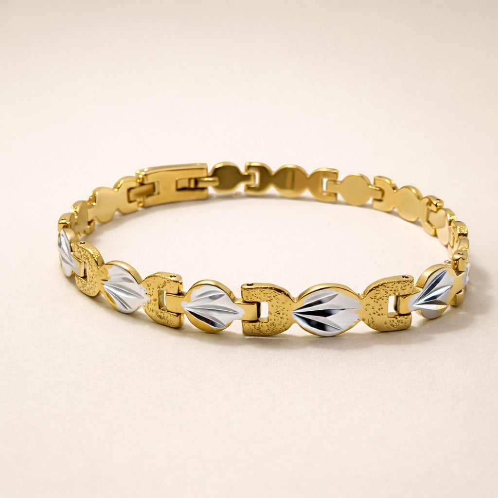 Men-18K Gold Plated PrismLink Bracelet