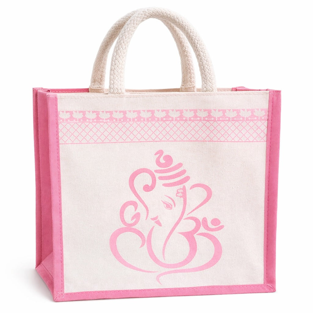 Sacred Pink Ganesha Tote Bag