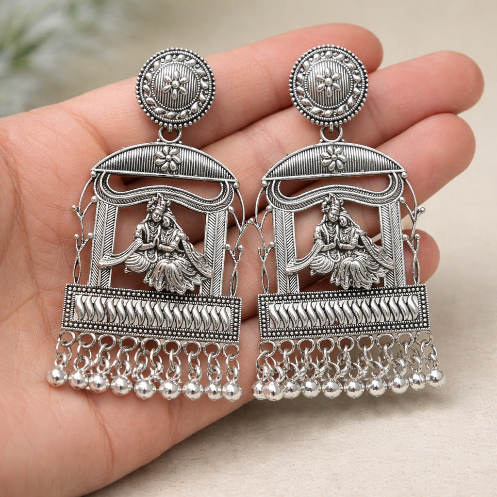 Ethnic Radha Krishna Ghungroo Earrings