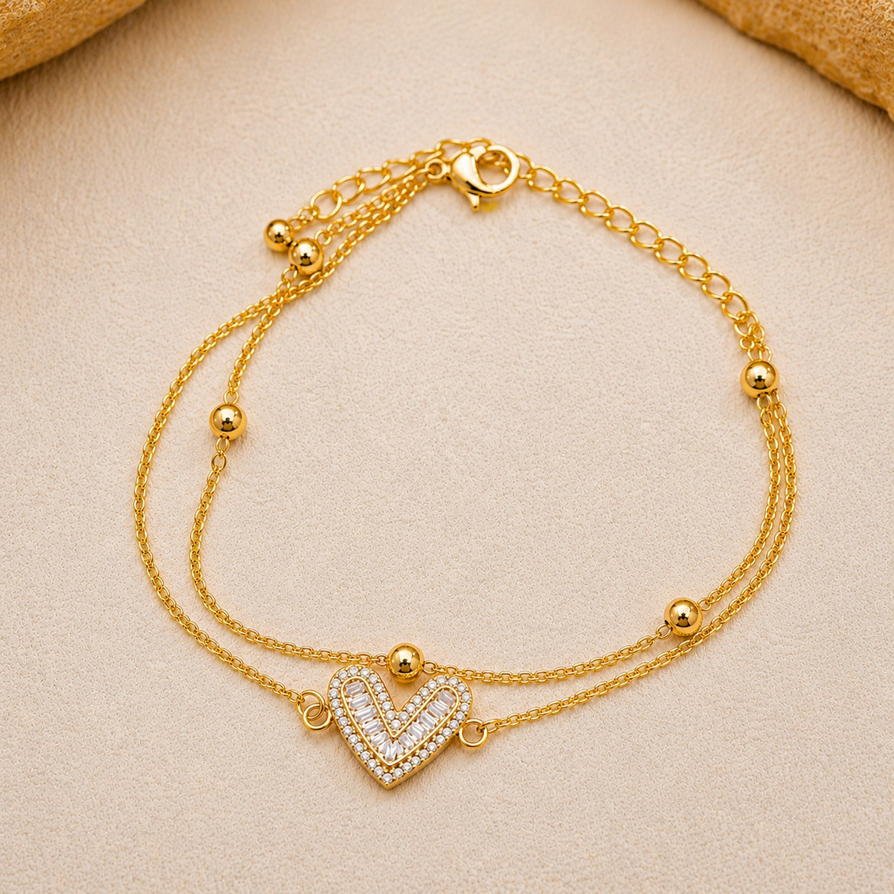 Golden Heart Sparkle Bracelet
