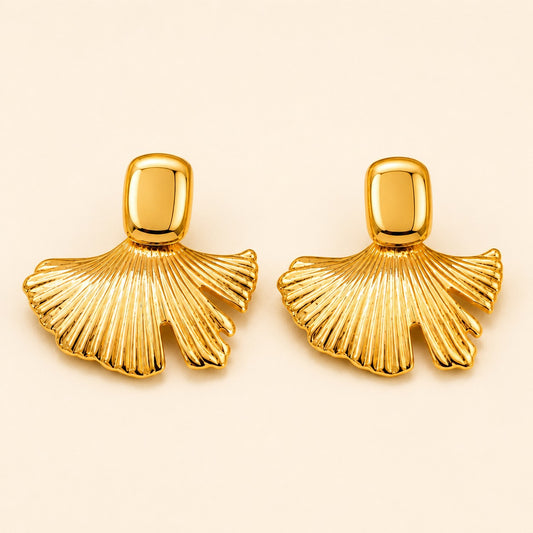 18K Gold Plated Sunburst Gold Drop Earrings