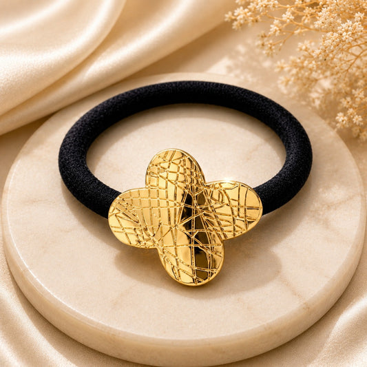 18k Gold Plated Flower Knot Hair Tie