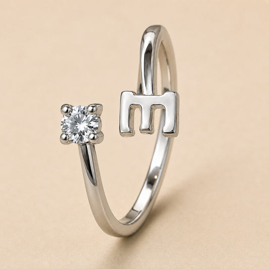 Monogram E Crystal Band Ring