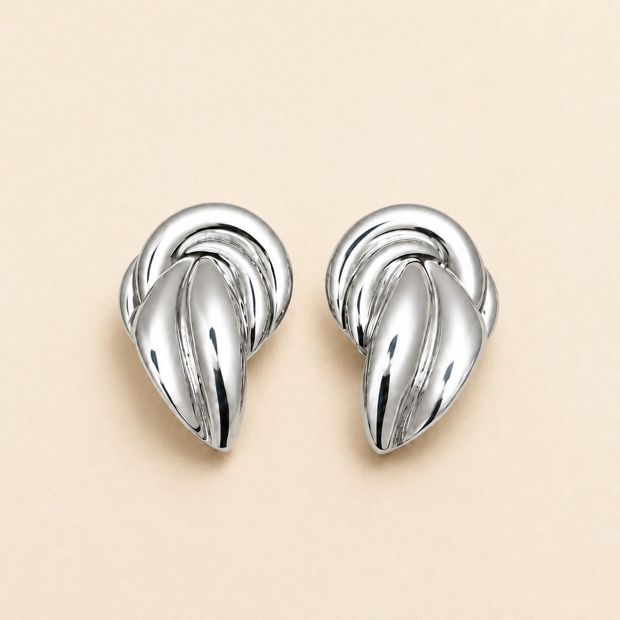 Silver Infinity Knot Stud Earrings