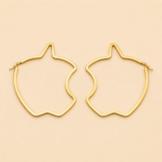 18K Gold Plated Trendy Cat Shape Hoops Earring