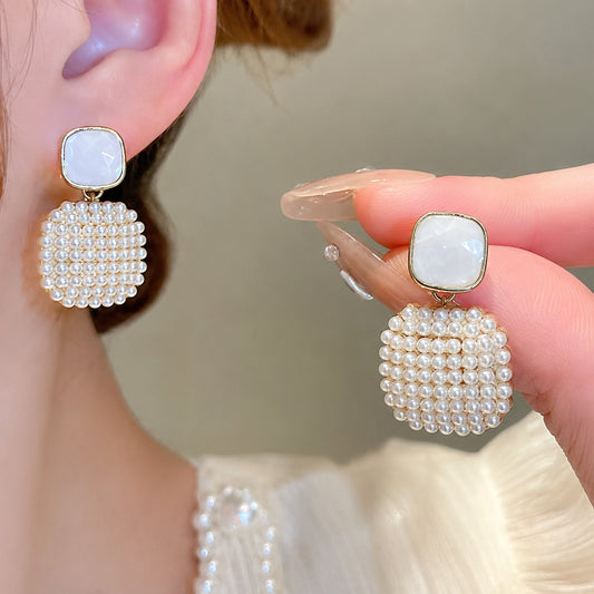 Pearl Mosaic Statement Earrings