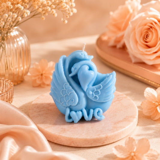 Love Swan Couple Decorative Candle