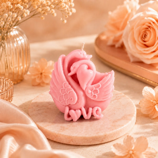 Love Swan Couple Decorative Candle