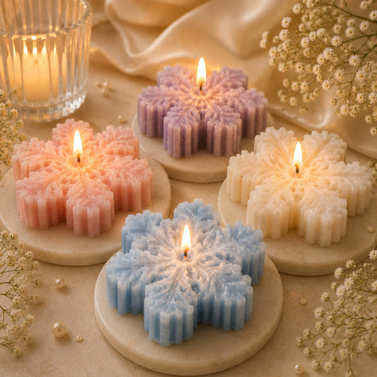 Floral Snowflake Decorative Candle
