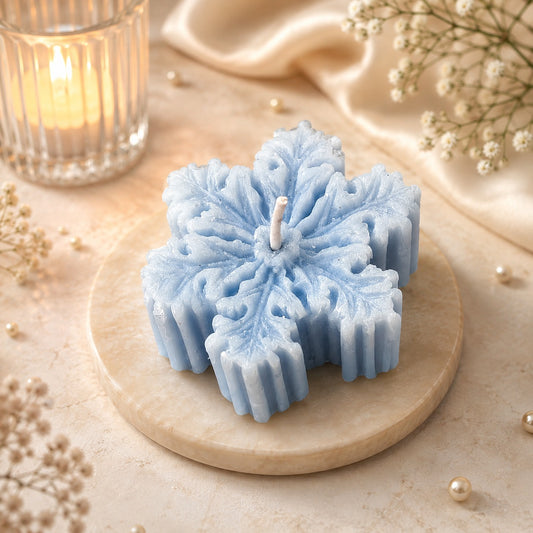 Floral Snowflake Decorative Candle