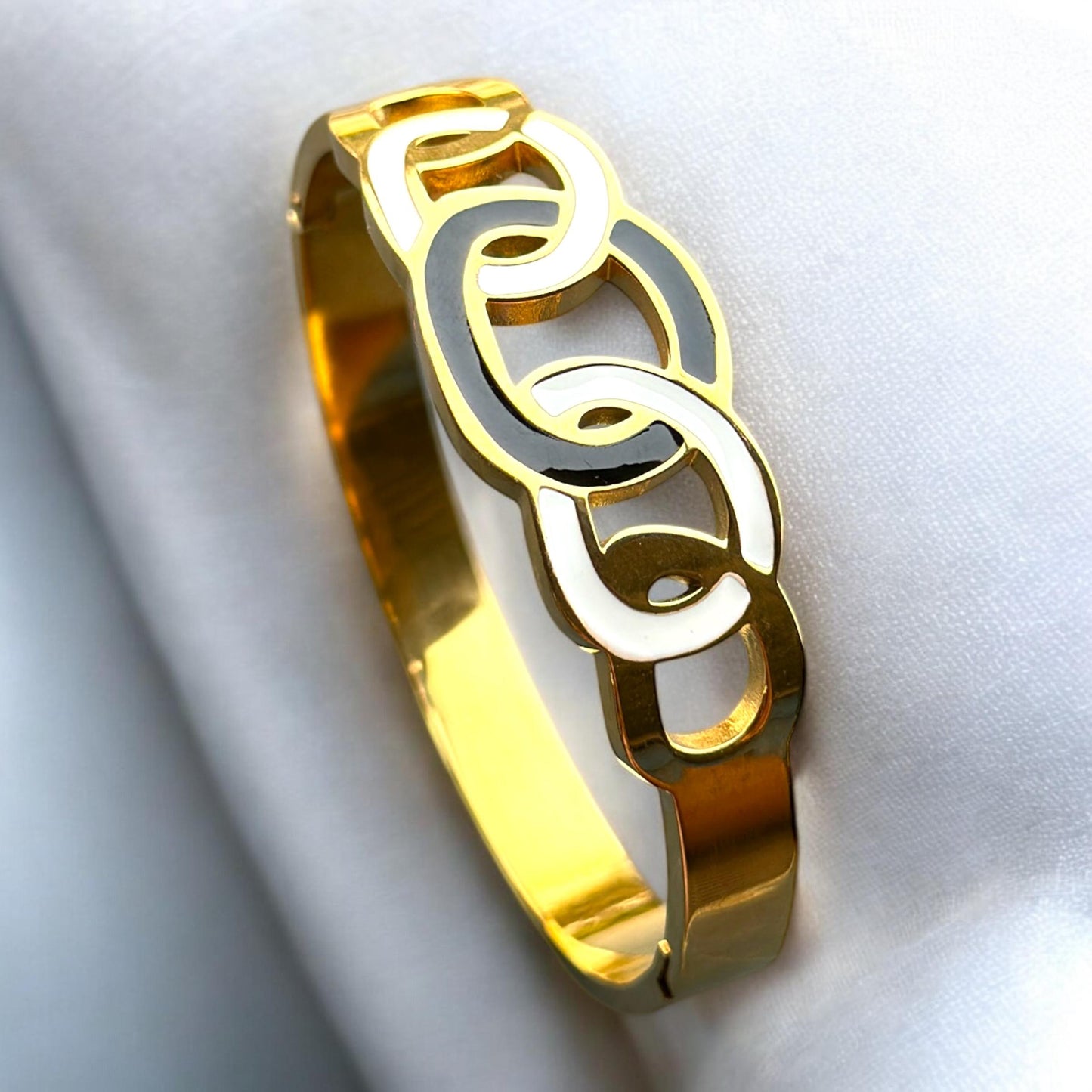 Gold-Plated Circular Design Bracelet