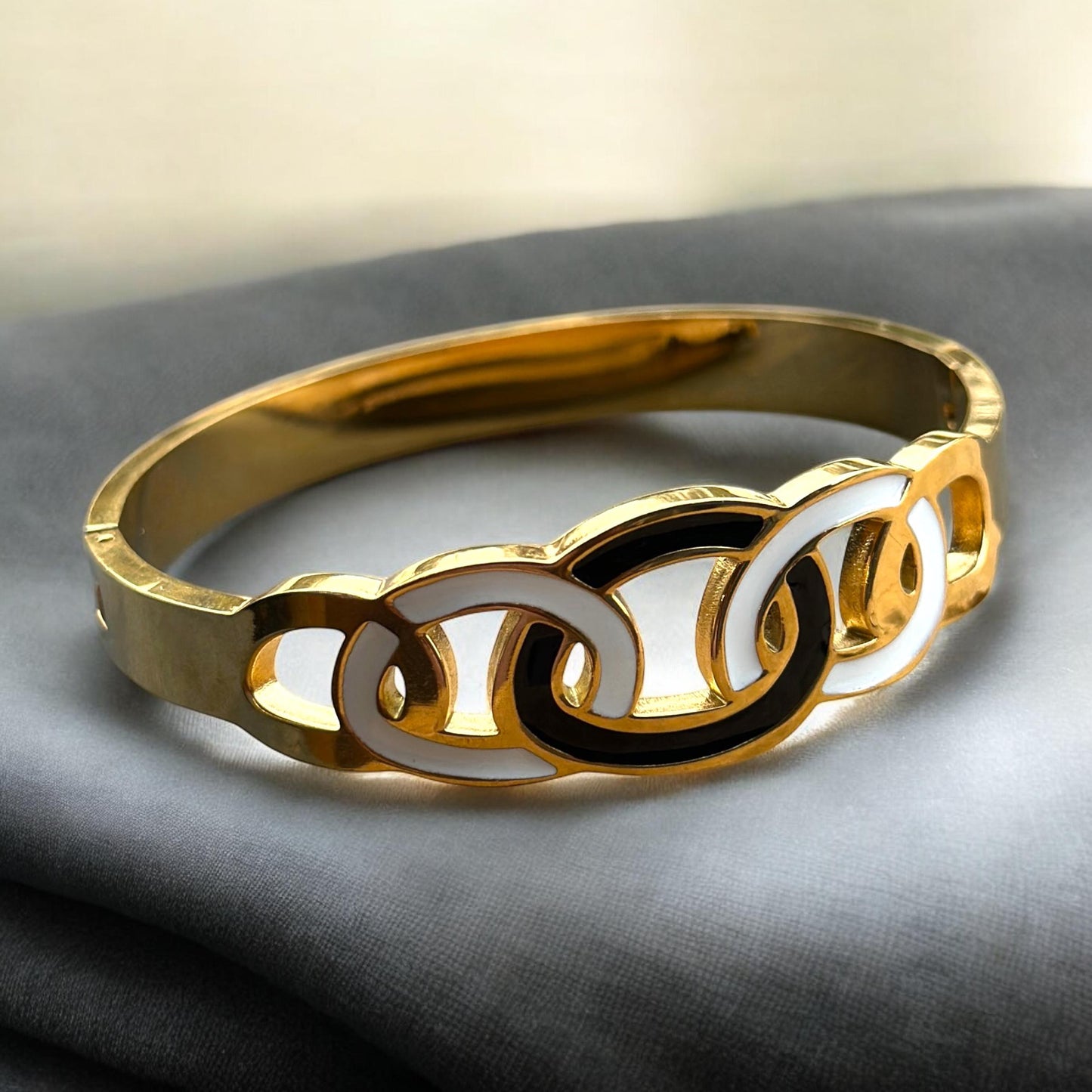 Gold-Plated Circular Design Bracelet