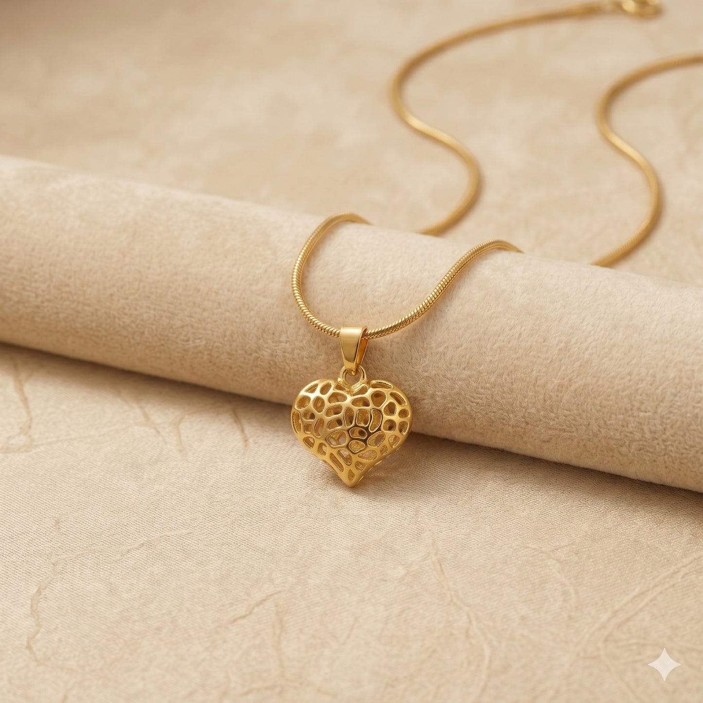 18k Gold Plated Radiant Heart Pendant Necklace