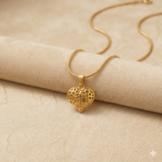 18k Gold Plated Radiant Heart Pendant Necklace
