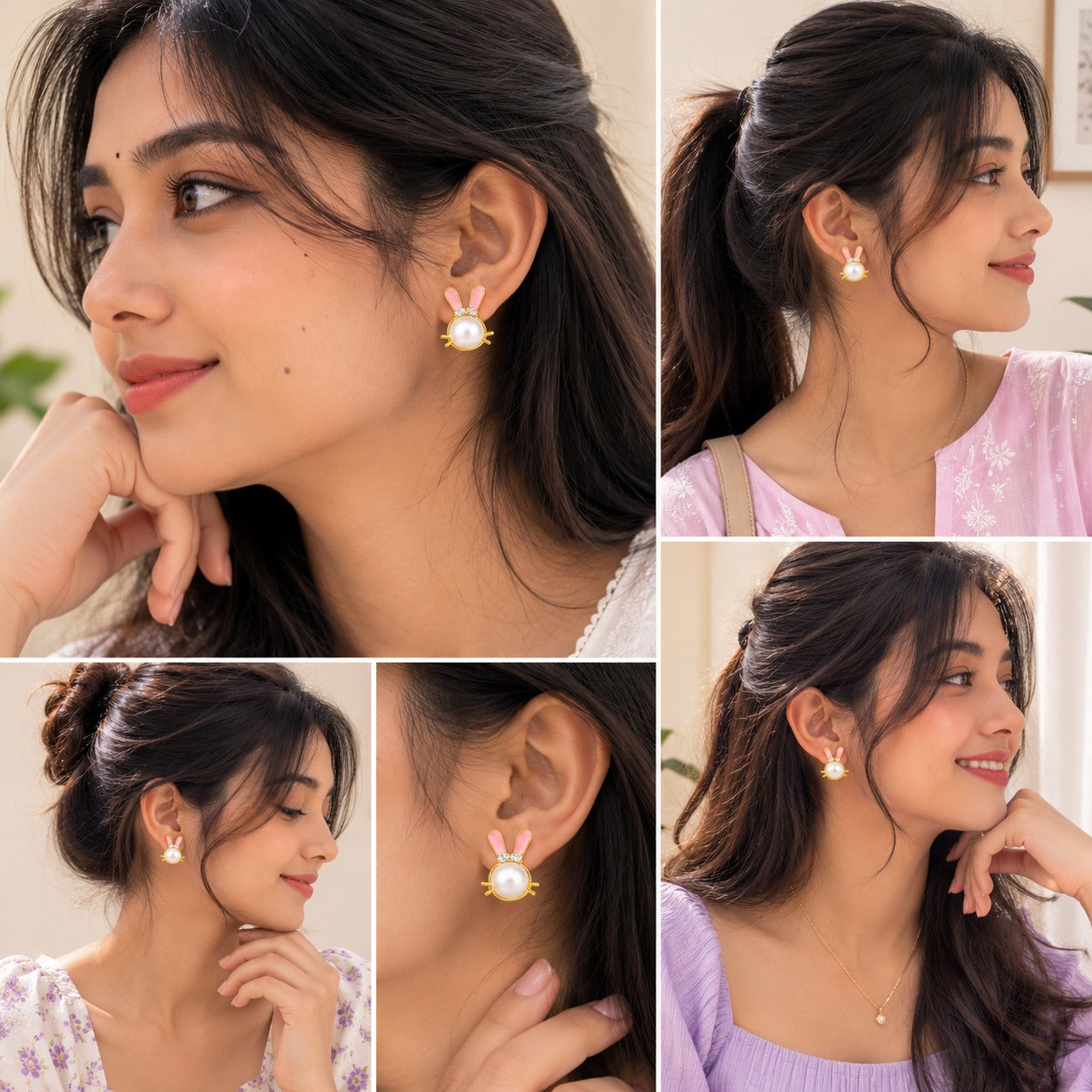 49 Rs. Pearl Bunny Stud Earring