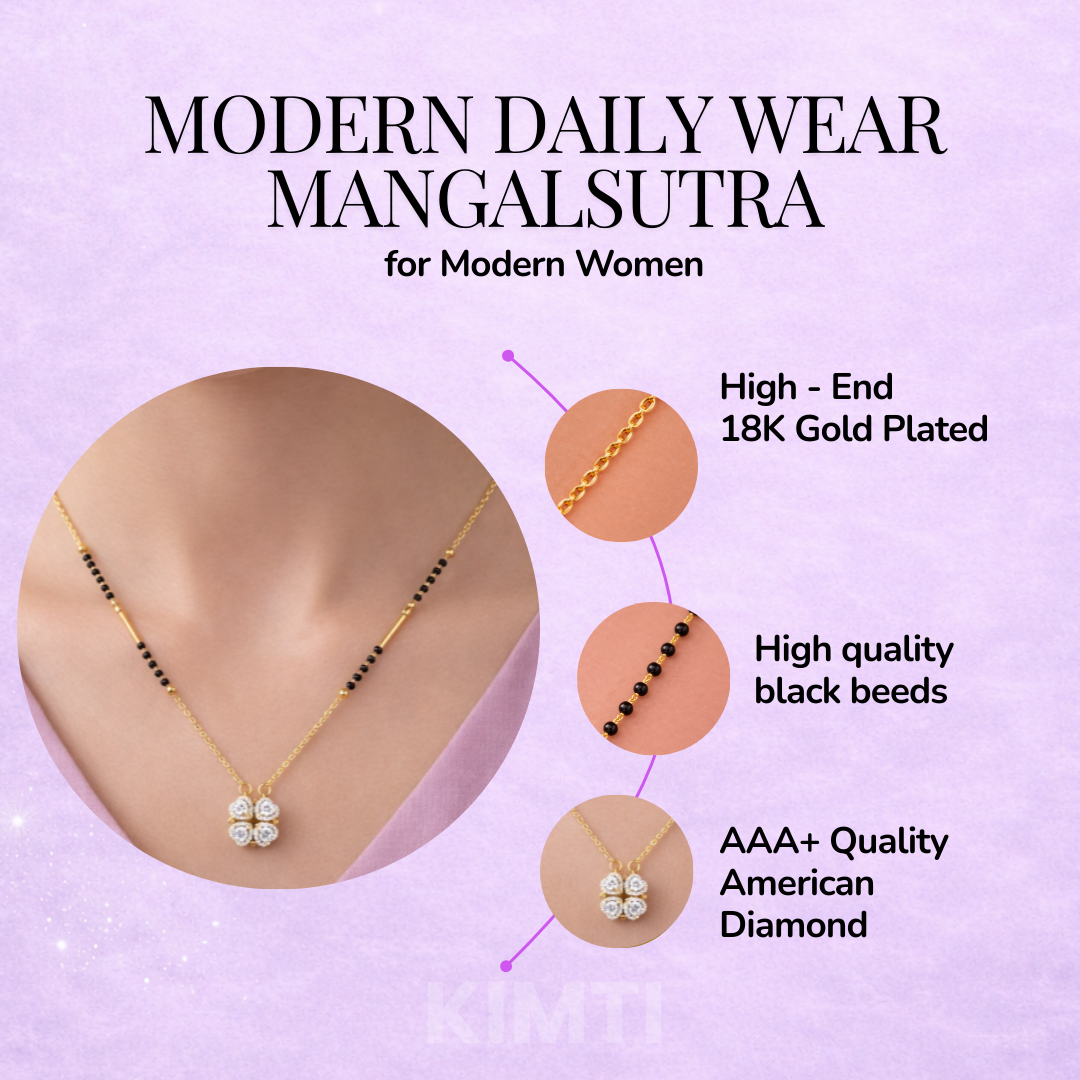 Noor Four-Petal Charm Mangalsutra