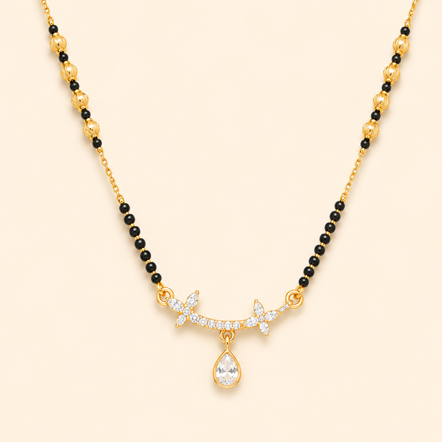 Butterfly Drop Diamond Mangalsutra