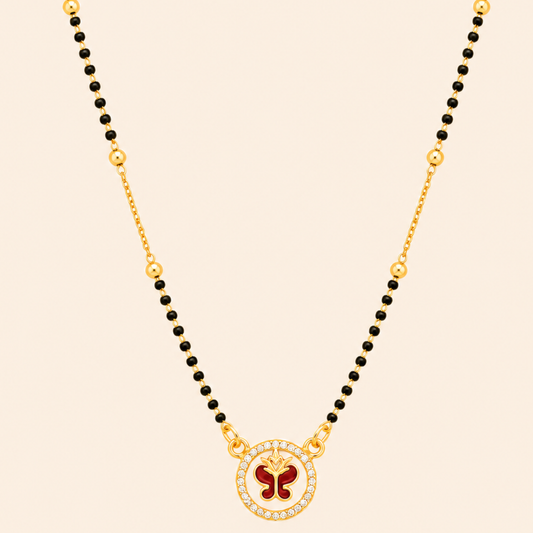Red Tulip Diamond Mangalsutra