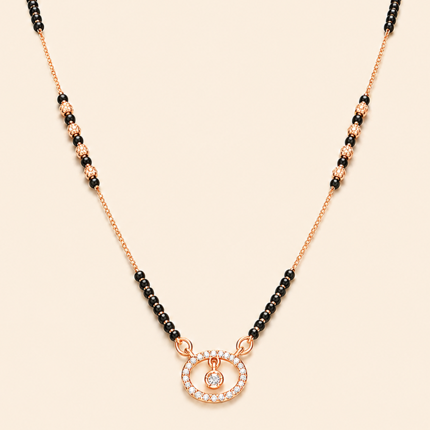 Rose Gold Diamond Circle Mangalsutra