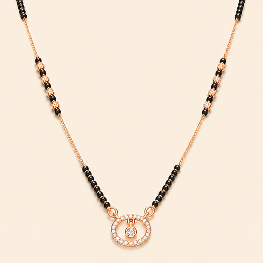 Rose Gold Diamond Circle Mangalsutra