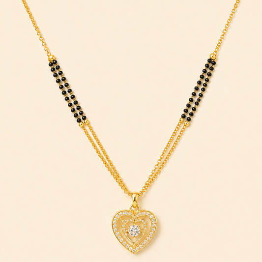 Double Heart Diamond Mangalsutra