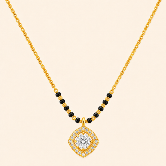 Sparkling Square Pendant Mangalsutra
