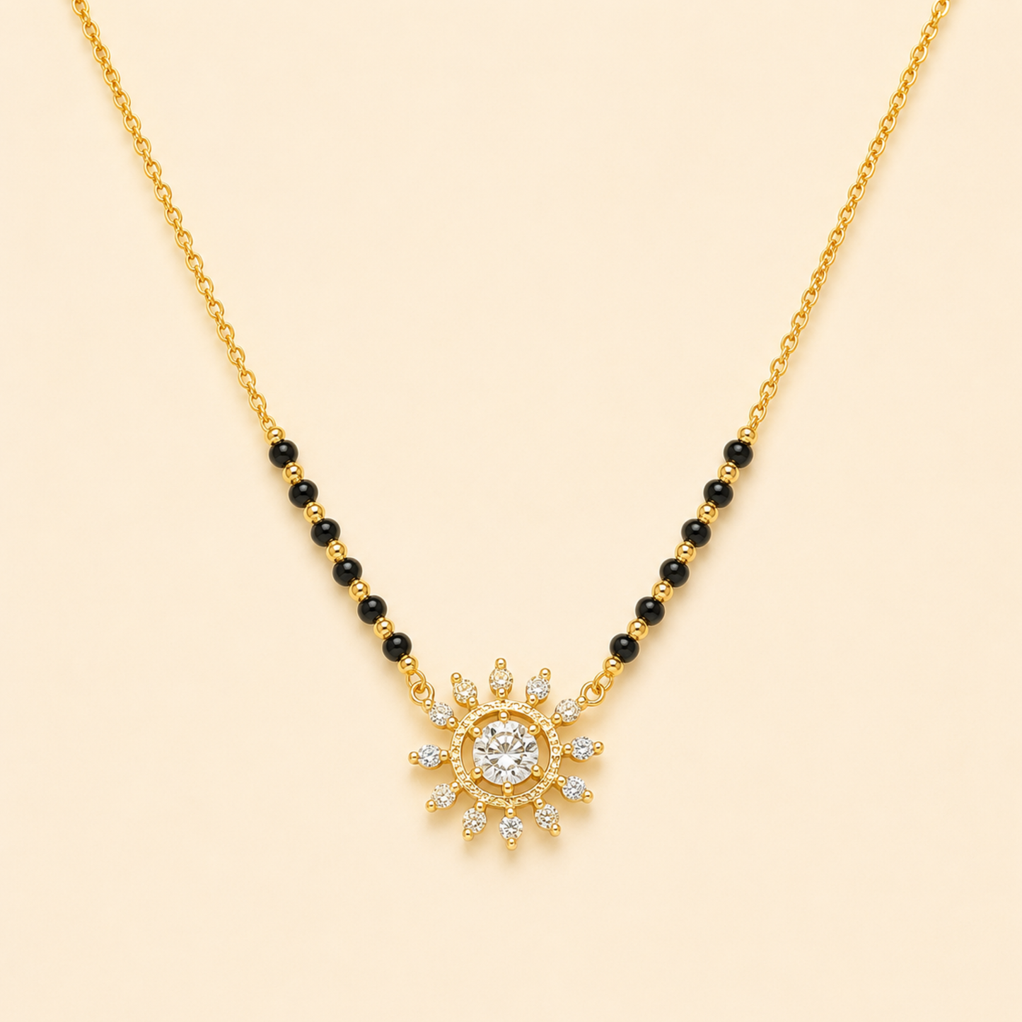 Sunburst Diamond Mangalsutra