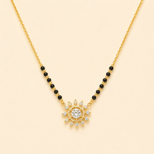 Sunburst Diamond Mangalsutra