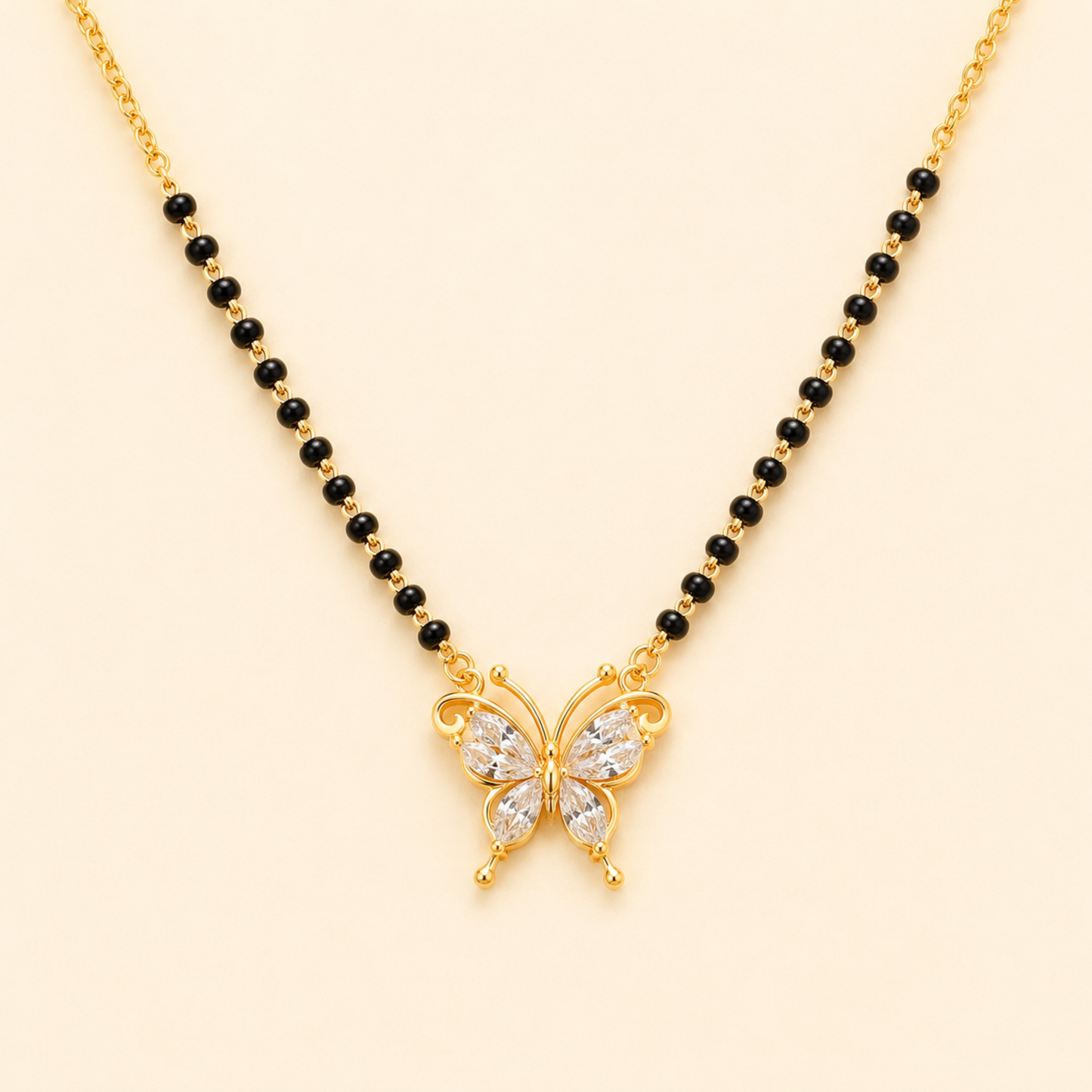 Crystal Butterfly Mangalsutra