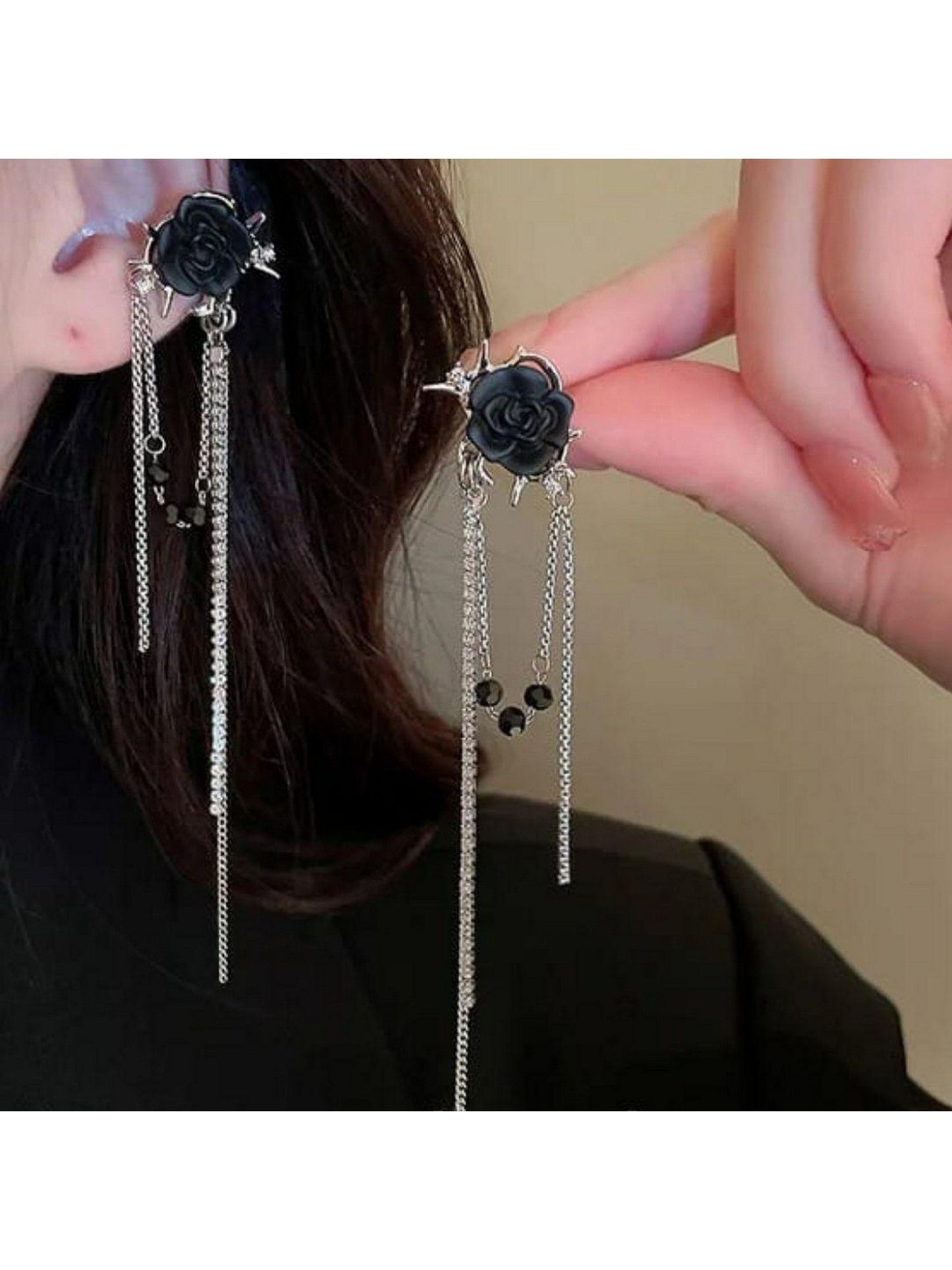 Black Bloom Gothic Danglers