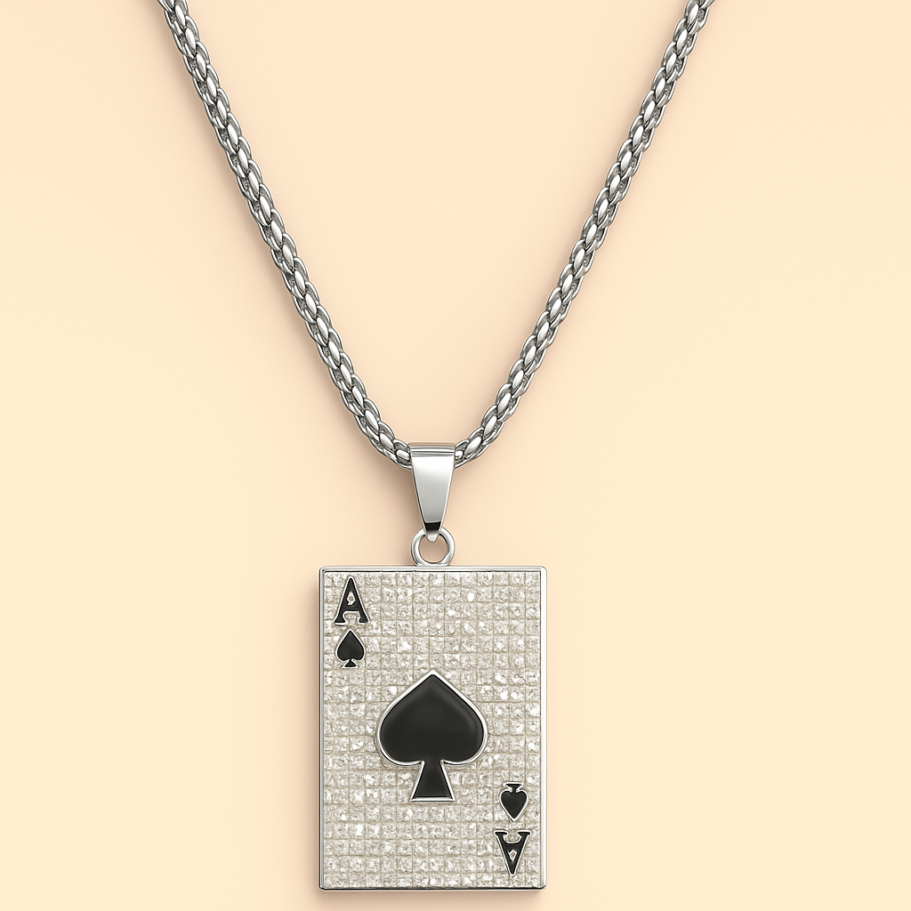 Ace of Spades Pendant Stainless Steel Necklace