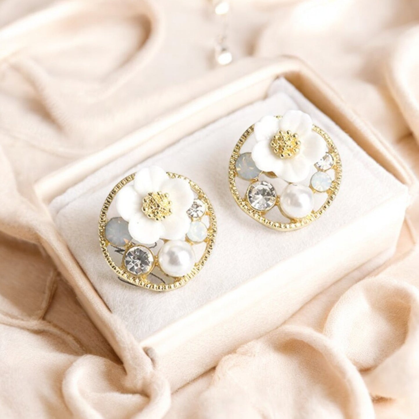 White Celeste Stud Earring