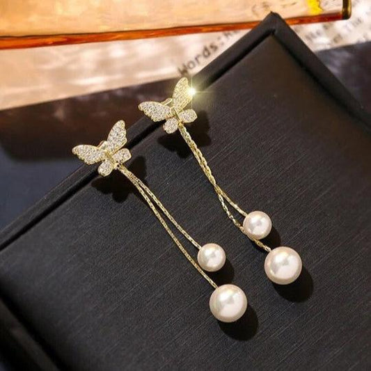 Butterfly Dangler Silver Earring