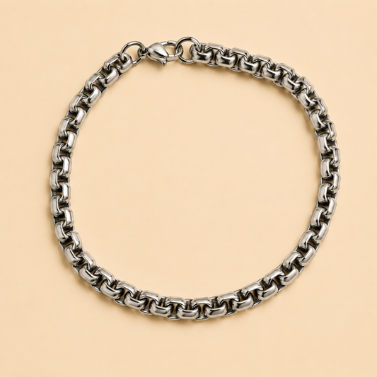Men - Anti Tarnish Silver Titanium Link Bracelet