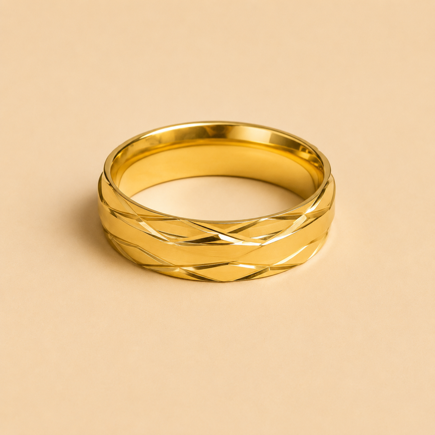 Men - 18K Gold Plated Royal Engrave Gold Ring