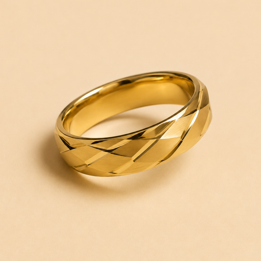 Men - 18K Gold Plated Royal Engrave Gold Ring
