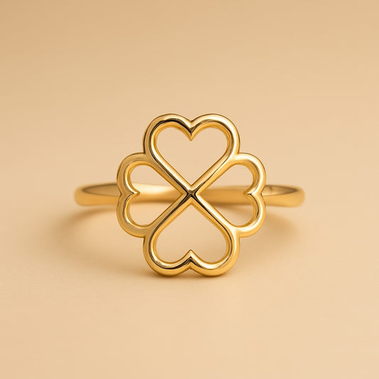18k Gold Plated Lucky Hearts Ring