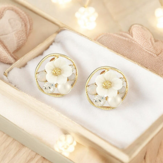 White Celeste Stud Earring