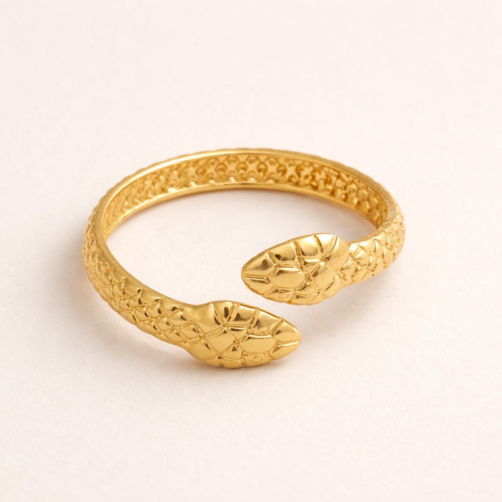 18K Gold Plated Bold Snake Design Adjustable Ring